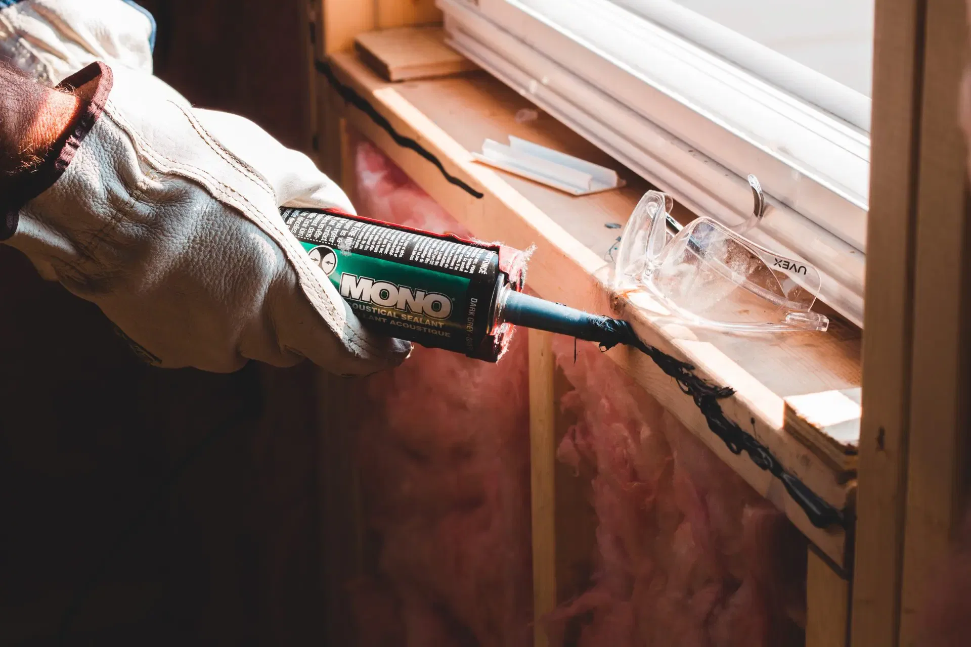 A tradeperson repairing the interior of a property.