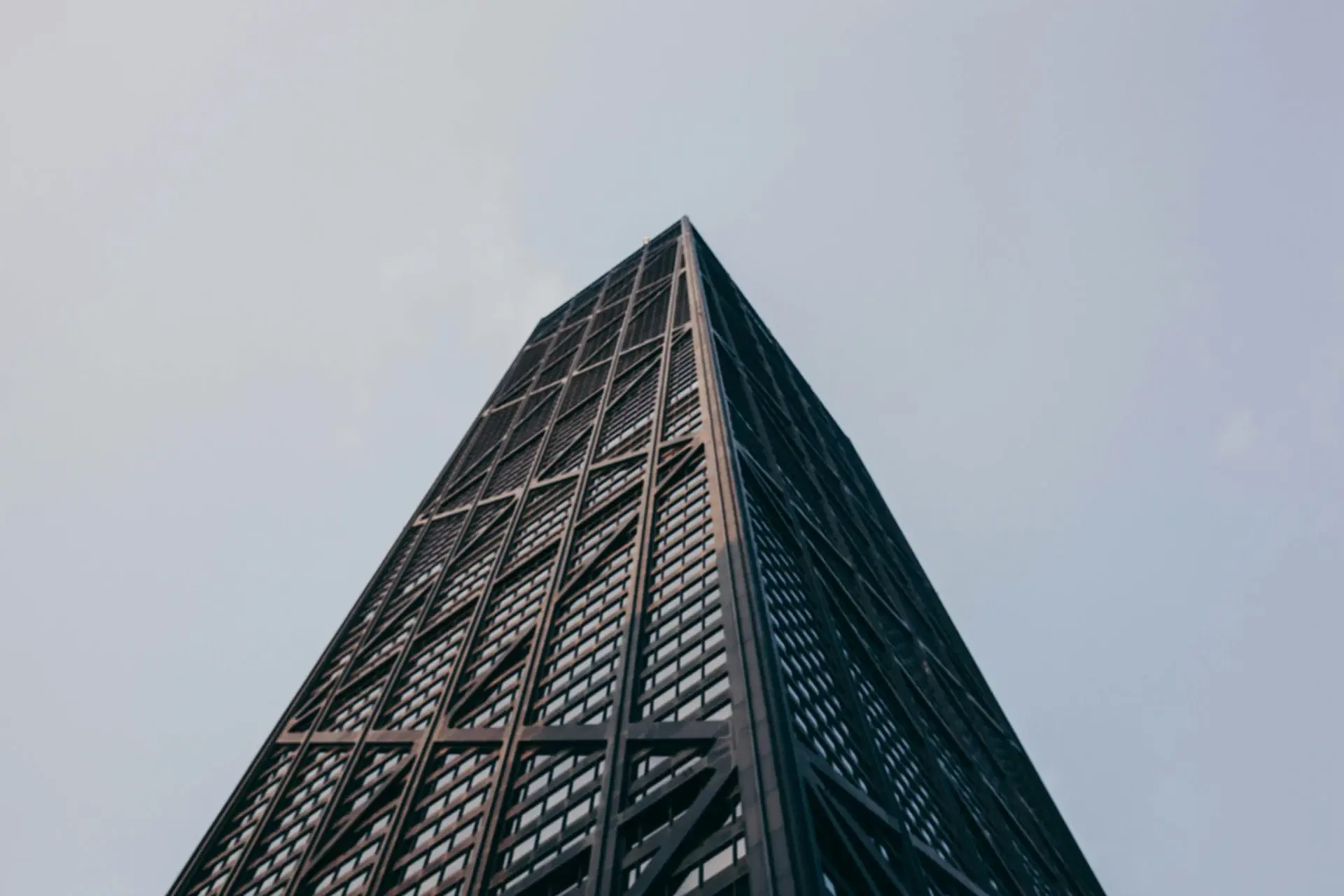 Low-angle view of Chicago's Marina City towers, showcasing its unique architectural design.