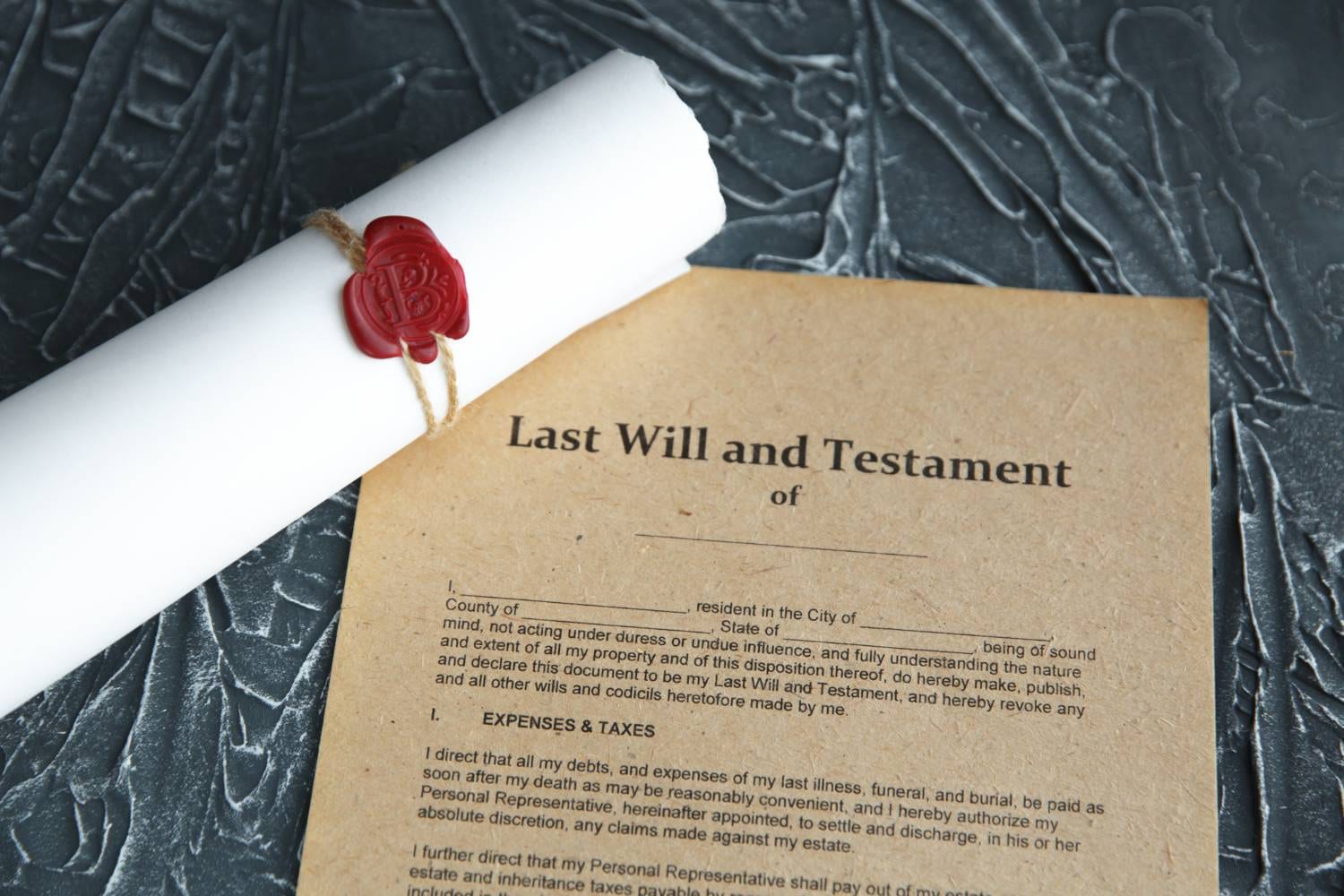 Last Will and Testament document with wax seal, relevant to family provision claims.
